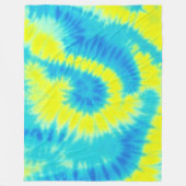 Blau-Gelbe Gefärbte Krawatte Fleecedecke (Vorderseite)