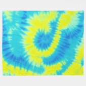 Blau-Gelbe Gefärbte Krawatte Fleecedecke (Vorderseite (Horizontal))