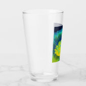 Blau-Gelbe Gefärbte Krawatte Glas (Rechts)