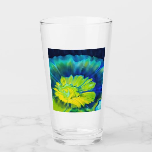 Blau-Gelbe Gefärbte Krawatte Glas (Vorderseite)