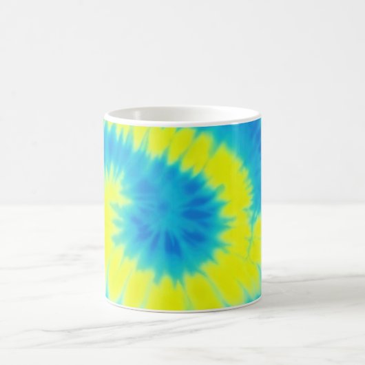 Blau-Gelbe Gefärbte Krawatte Kaffeetasse (Mittel)