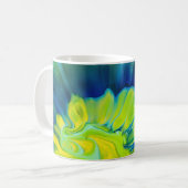 Blau-Gelbe Gefärbte Krawatte Kaffeetasse (Vorderseite Links)