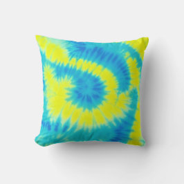 Blau-Gelbe Gefärbte Krawatte Kissen