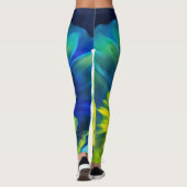 Blau-Gelbe Gefärbte Krawatte Leggings (Rückseite)