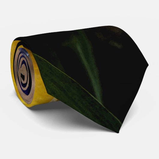 Blau-Gelbe Iris-Krawatte Krawatte (Gerollt)