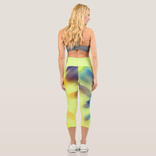 Blau-Gelbe Krawatte Capri Leggings