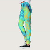 Blau-Gelbe Krawatte Leggings (Links)