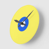 Blau-gelbe Kreise Akryllische Wall-Uhr Runde Wanduhr (Winkel)