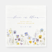 Blau-Gelbe Liebe im blutblühenden Brautparty Serviette (Vorderseite)