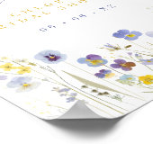 Blau-Gelbe Liebe im Brautparty Bloom Willkommen Poster (Ecke)