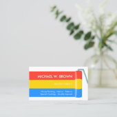 Blau Gelbe Maler Farbe Roll Räume Außenbereich Visitenkarte (Stehend Vorderseite)