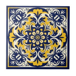 Blau-gelbe mexikanische Tile - # 2 Fliese
