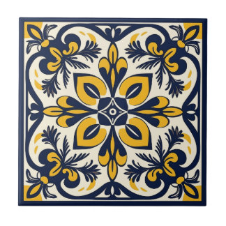 Blau-gelbe mexikanische Tile - #3 Fliese