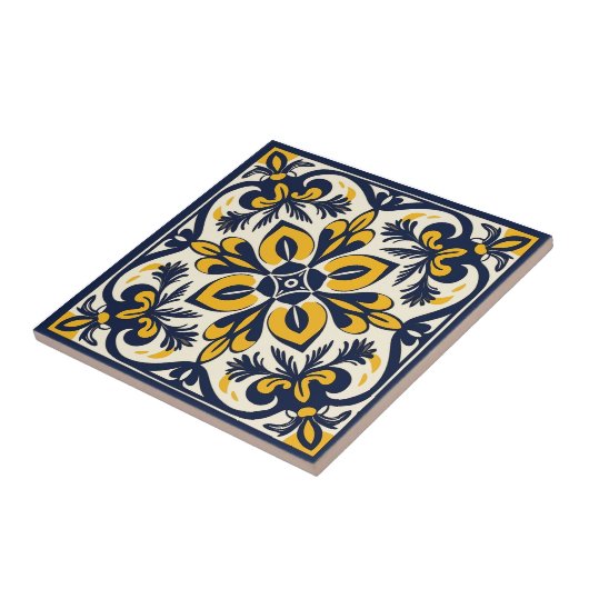 Blau-gelbe mexikanische Tile - #3 Fliese (Seite)