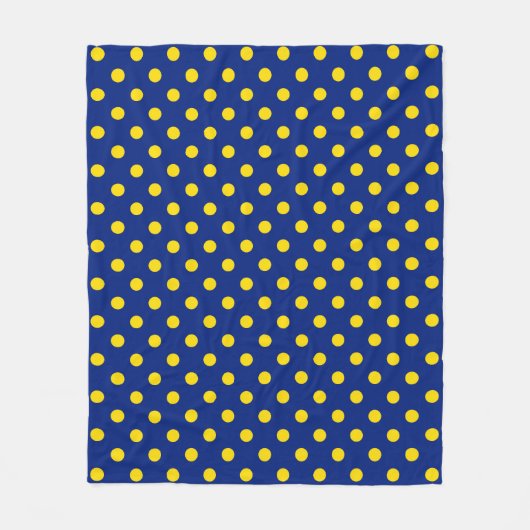 Blau Gelbe Punkte Design Fleecedecke (Vorderseite)