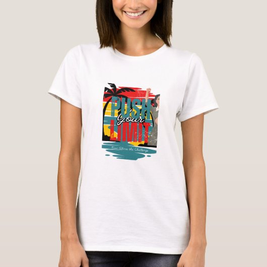 blau-gelbe Retromotivation T-Shirt (Vorderseite)