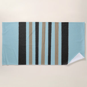 Blau-Gelbe schwarze Streifen Strandtuch