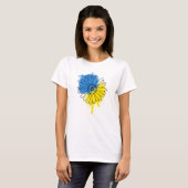 Blau-gelbe Sonnenblume im ukrainischen Stil T-Shirt (Vorne ganz)