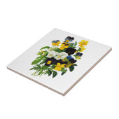 Blau-Gelbe Stiefmütterchen von Pierre Joseph Redou Fliese (Seite)