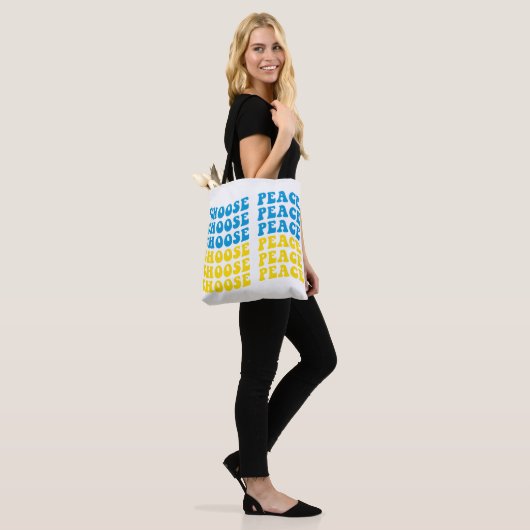 BLAU & GELBE UKRAINE ENTSCHEIDEN FRIEDEN TASCHE (Am Model)