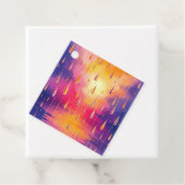 Blau-Gelbe Wasserfarbe Raindrops farbenfroh Geschenkanhänger (Beispiel)