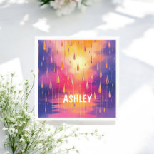 Blau-Gelbe Wasserfarbe Raindrops farbenfroh