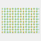BLAU-GELBE-WEISSE BABY-ELEMENTE GESCHENKPAPIER SET (Vorderseite 3)