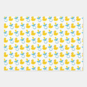 BLAU-GELBE-WEISSE BABY-ELEMENTE GESCHENKPAPIER SET (Vorderseite)
