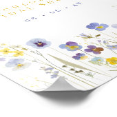 Blau-gelbe Wildblumen Brautparty Empfang Poster (Ecke)