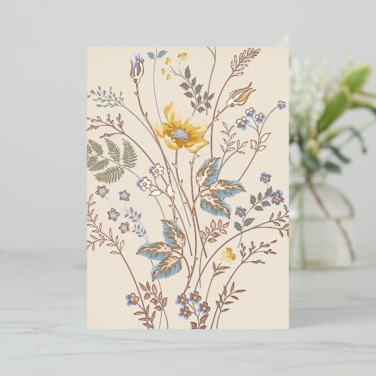 Blau-Gelbe Wildblumen leer Folieneinladung (Stehend vorne)