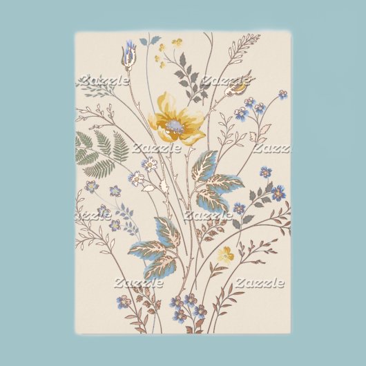 Blau-Gelbe Wildblumen leer Folieneinladung
