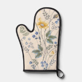 Blau-Gelbe Wildblumen Ofenhandschuh (Vorderseite)