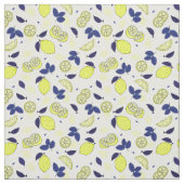 Blau-gelbe Zitronenmuster Stoff (Muster)