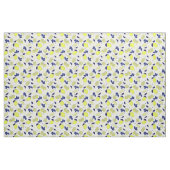 Blau-gelbe Zitronenmuster Stoff (Fat Quarter (45,7 x 55,9 cm))
