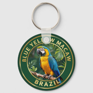 🦜 Blau-Gelber Ara Brasilien Tropischer Vogel Schlüsselanhänger