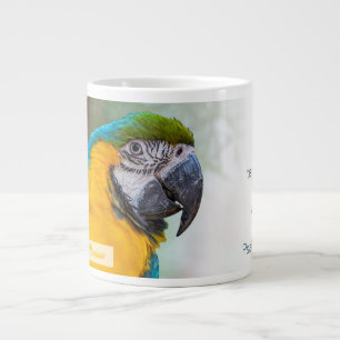 Blau-Gelber Ara Psalm 145:9 KJV Jumbo-Tasse