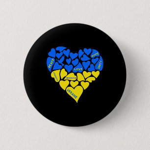 Blau Gelber Friedens Taube Herz Ukraine Hoffnung L Button