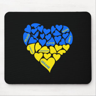 Blau Gelber Friedens Taube Herz Ukraine Hoffnung L Mousepad