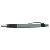 Blau-gelber geometrischer Musterstift Kugelschreiber (Oberseite)