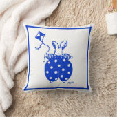 Blau-gelber Hase mit Kite Kissen (Decke)
