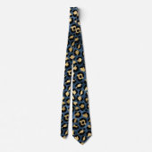 Blau-gelber Leopardenprint Krawatte (Rückseite)