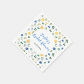 Blau-Gelbes Brautparty Serviette (Ecke)