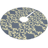 Blau-Gelbes Florish Polyester Weihnachtsbaumdecke (Schrägansicht)