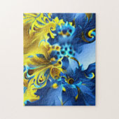 Blau-Gelbes Fraktal Puzzle (Vertikal)