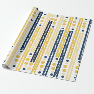 Blau-gelbes Muster-Wrap-Papier Geschenkpapier