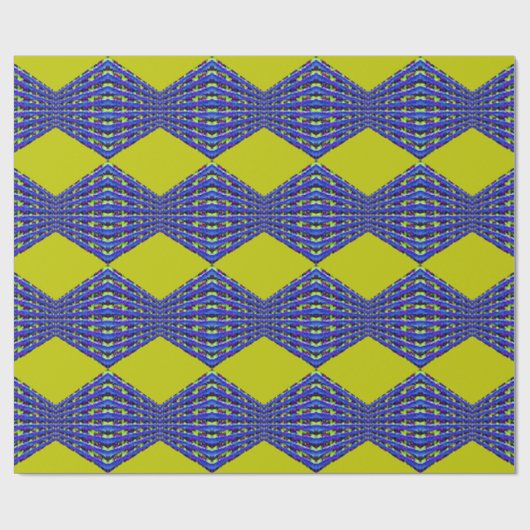 blau-gelbes Musterdesign Geschenkpapier (Flach)