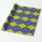 blau-gelbes Musterdesign Geschenkpapier (Ungerollt)