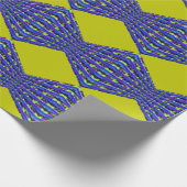 blau-gelbes Musterdesign Geschenkpapier (Ecke)