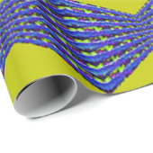 blau-gelbes Musterdesign Geschenkpapier (Rolleneckpunkt)