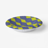 blau-gelbes Musterdesign Pappteller (Gewinkelt)